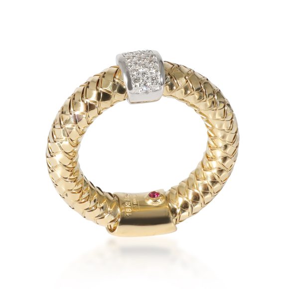 Roberto Coin Primavera Diamond Ring in 18K Yellow Gold 0.1 CTW - Picture 5 of 5